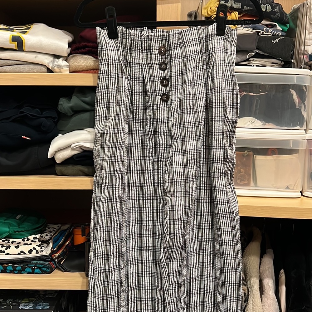 Topshop pinstripe high waisted trousers